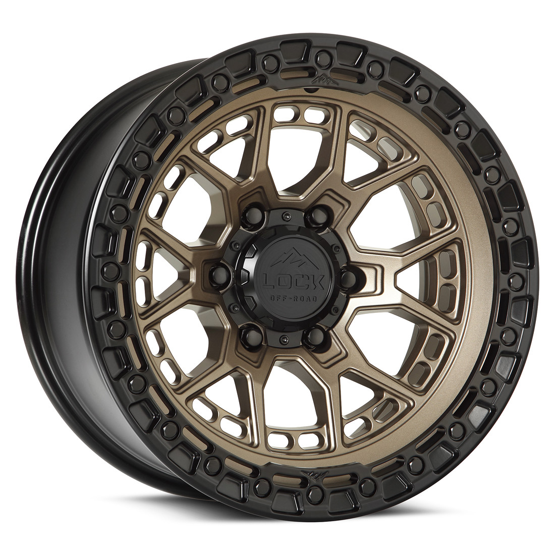 Lock Offroad Wheels Commando Matte Bronze with Matte Black Ring 17x9 0mm Offset 6x135