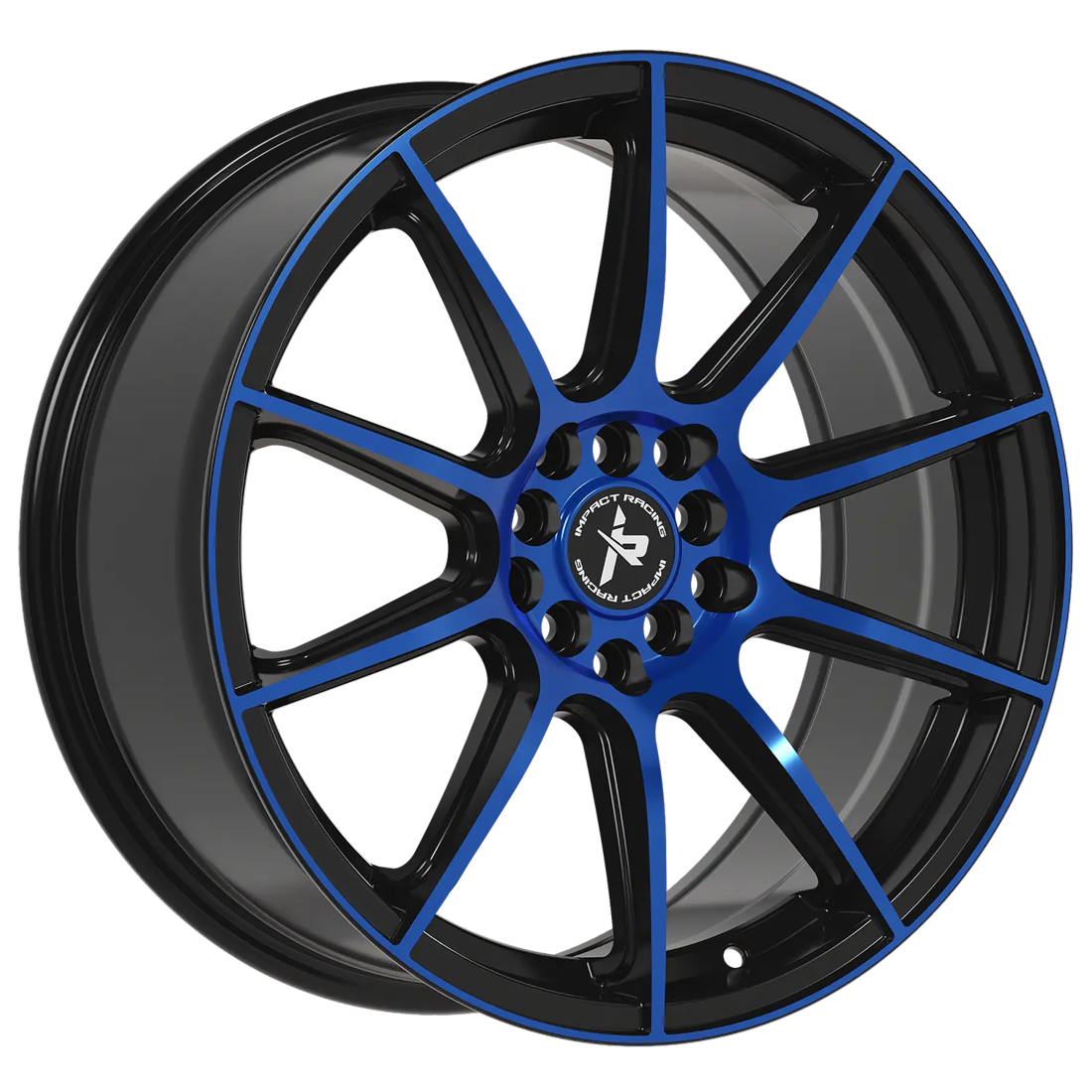 Impact Racing Wheels 502 Gloss Black Blue Machined 18x8 38mm Offset 5x114.3 (5x4.5),5x120