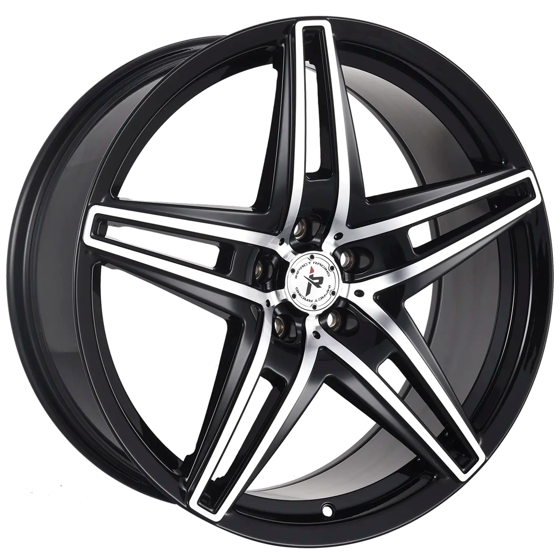 Impact Racing Wheels 604 Gloss Black Machined 22x9 38mm Offset 5x120