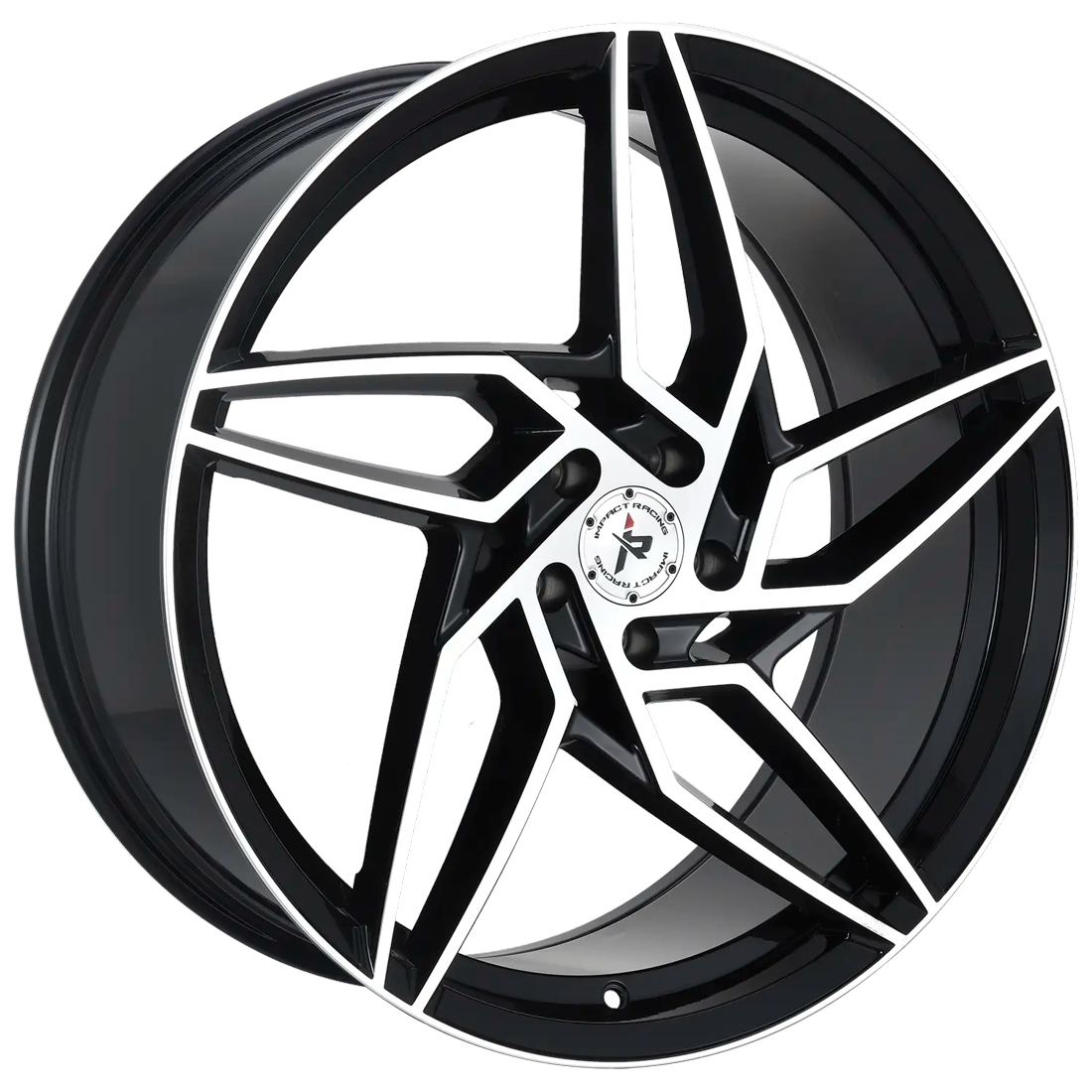 Impact Racing Wheels 605 Gloss Black Machined 20x8.5 35mm Offset 5x112