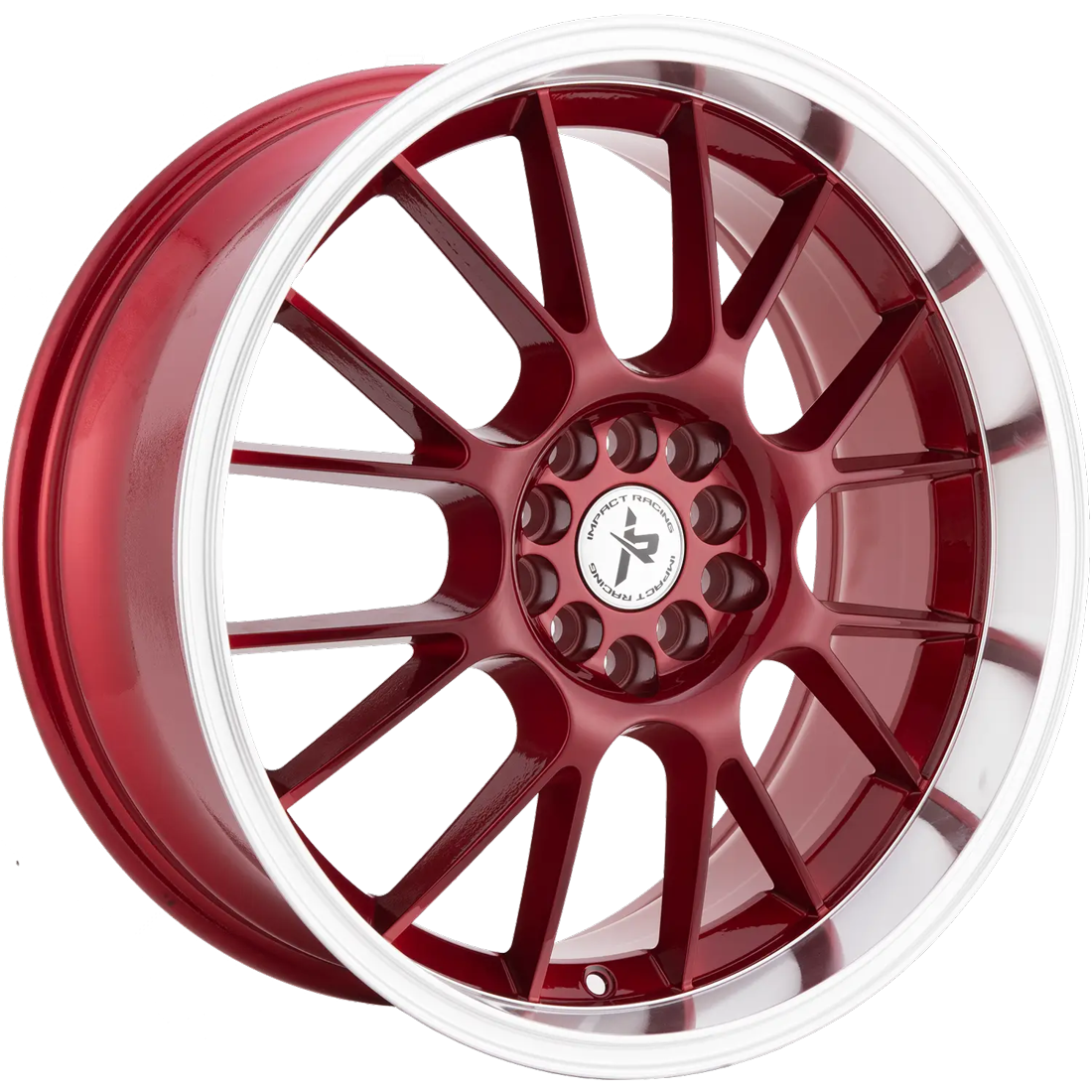 Impact Racing Wheels 508 Candy Red Machined Lip 18x8 38mm Offset 5x100,5x114.3 (5x4.5)
