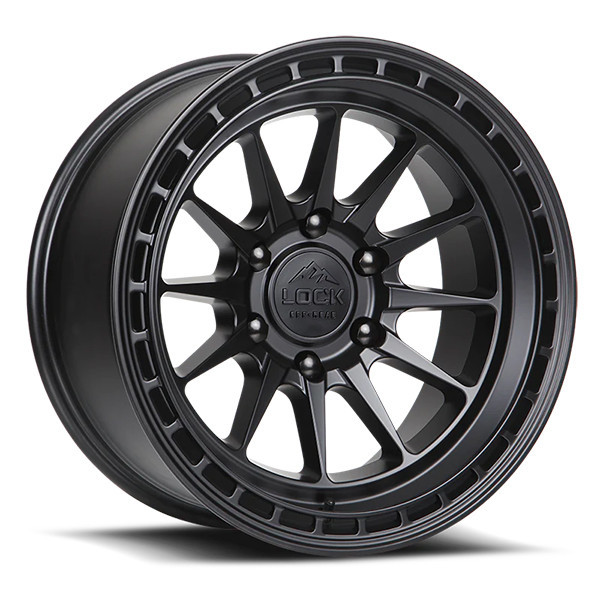 Lock Offroad Wheels Baja Matte Black with Matte Black Ring 17x8 38mm Offset 6x130