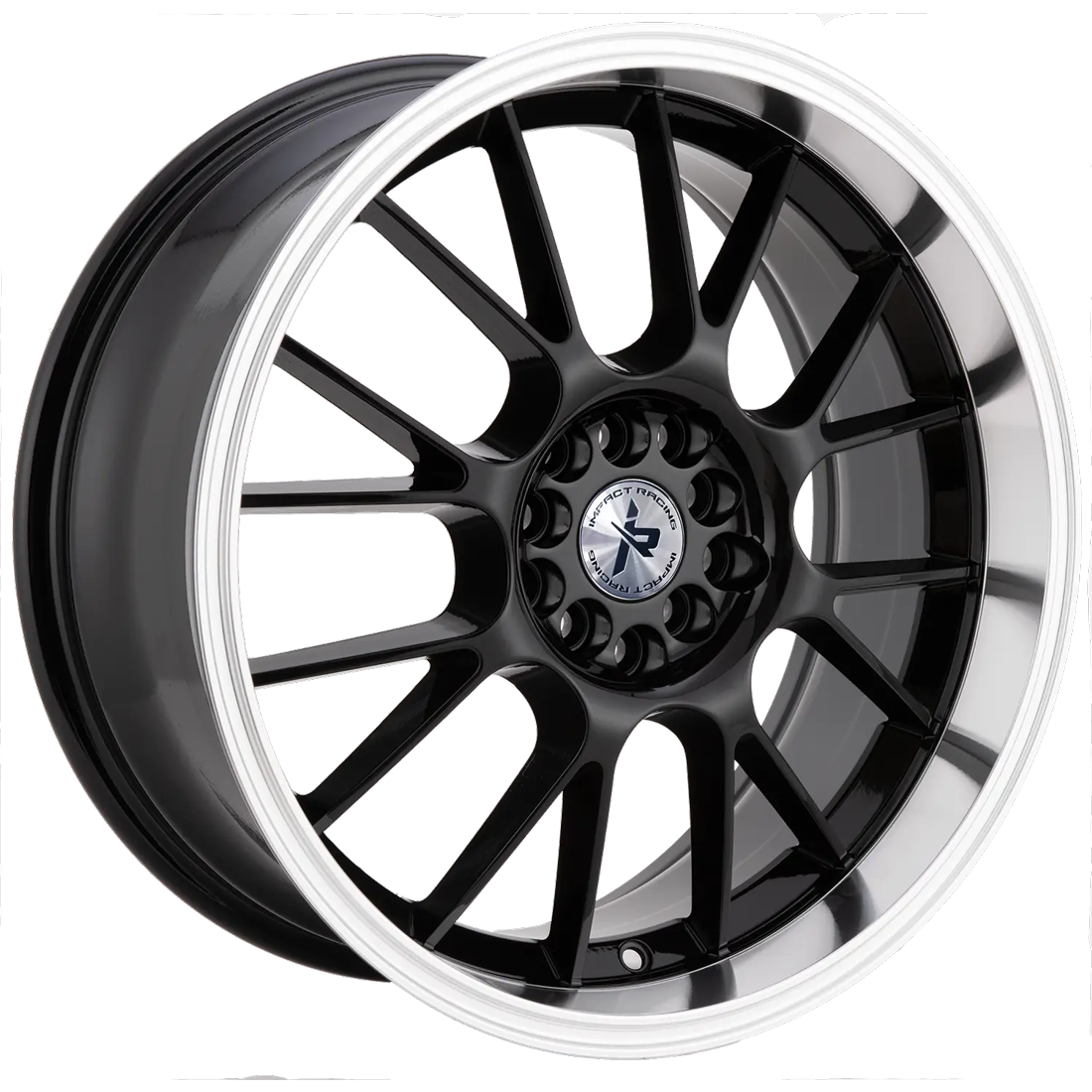 Impact Racing Wheels 508 Gloss Black Machined Lip 18x8 38mm Offset 5x100,5x114.3 (5x4.5)