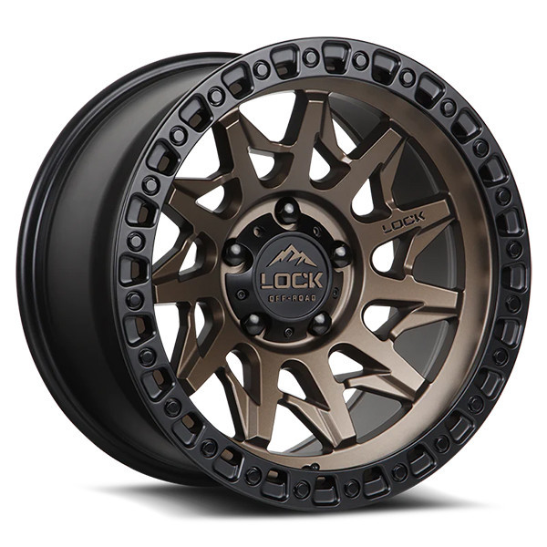 Lock Offroad Wheels Lunatic Matte Bronze with Matte Black Ring 20x9 20mm Offset 8x165.1 (8x6.5)