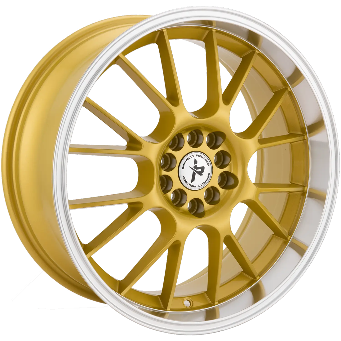 Impact Racing Wheels 508 Gold Machined Lip 18x8 38mm Offset 5x100,5x114.3 (5x4.5)