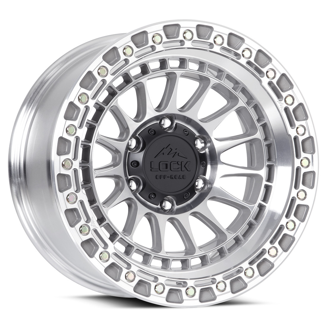 Lock Offroad Wheels Mojave Machine With Clear Coat 17x8.5 25mm Offset 6x139.7 (6x5.5)