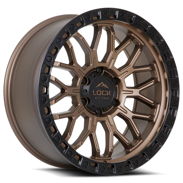 Lock Offroad Wheels Combat Matte Bronze with Matte Black Ring 17x9 12mm Offset 6x135