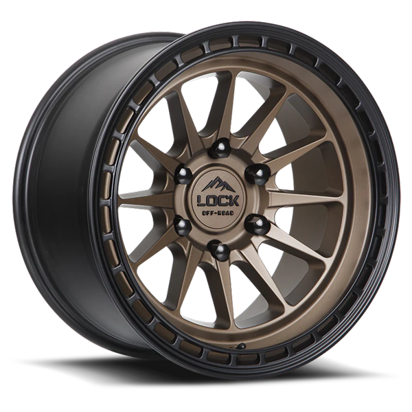 Lock Offroad Wheels Baja Matte Desert Bronze with Matte Black Ring 17x8 40mm Offset 5x114.3 (5x4.5)