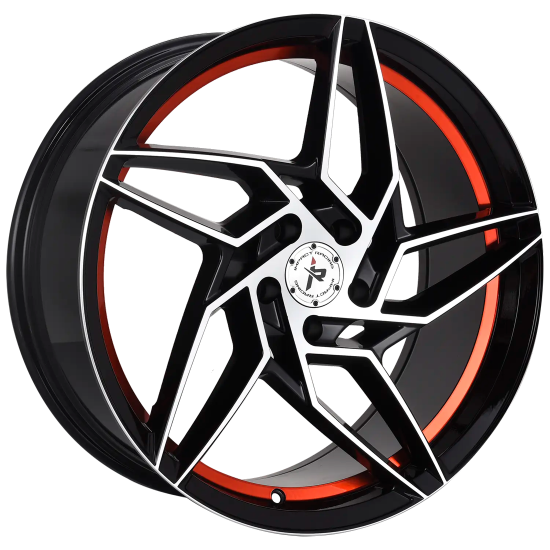 Impact Racing Wheels 605 Gloss Black Machined Red 22x9 38mm Offset 5x114.3 (5x4.5)