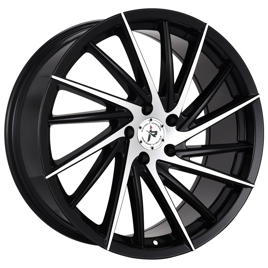 Impact Racing Wheels 608 Gloss Black Machined 22x9 15mm Offset 5x115