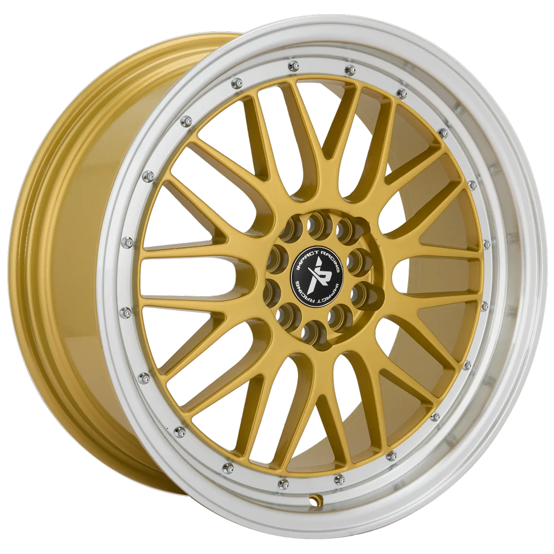 Impact Racing Wheels 505 Gold Machined Lip 17x7.5 38mm Offset 5x100,5x114.3 (5x4.5)