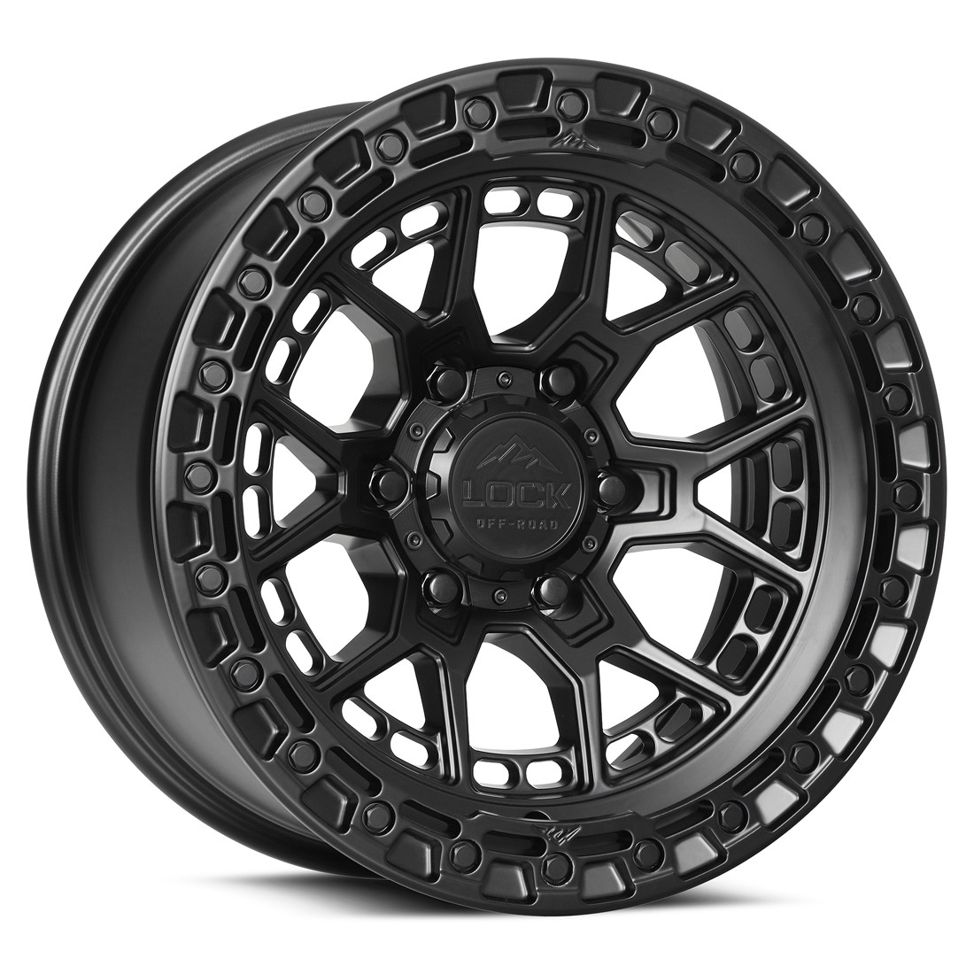 Lock Offroad Wheels Commando Matte Black with Matte Black Ring 17x9 -12mm Offset 6x139.7 (6x5.5)