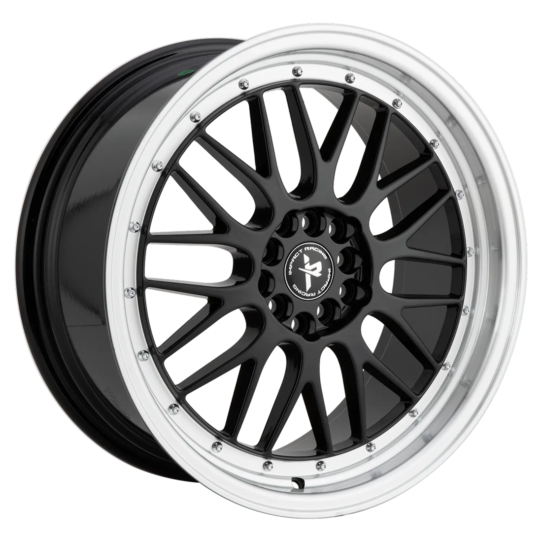Impact Racing Wheels 505 Gloss Black Machined Lip 18x8 38mm Offset 5x100,5x114.3 (5x4.5)