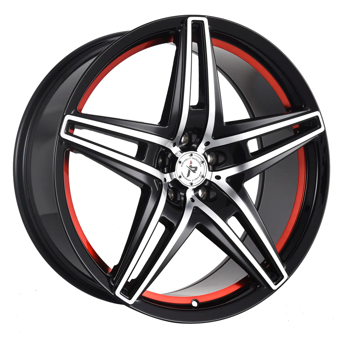 Impact Racing Wheels 604 Gloss Black Machined Red 20x8.5 35mm Offset 5x114.3 (5x4.5)