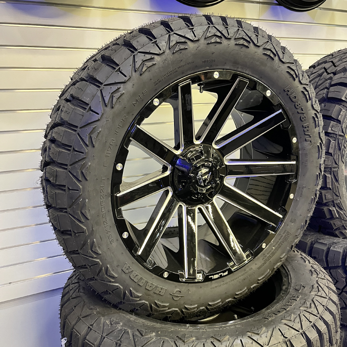 Fuel Offroad D615 Contra Gloss Black Milled 22x10 -19mm 6x135,6x139.7 (6x5.5) Haida HD878 RT 35x12.50R22 E