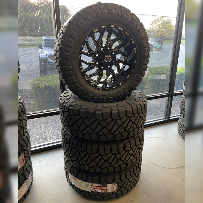 TIS 544BM Gloss Black Milled 20x12 8x180 -44mm Nitto Ridge Grappler 35x12.50R20 F Wheel and Tire Package