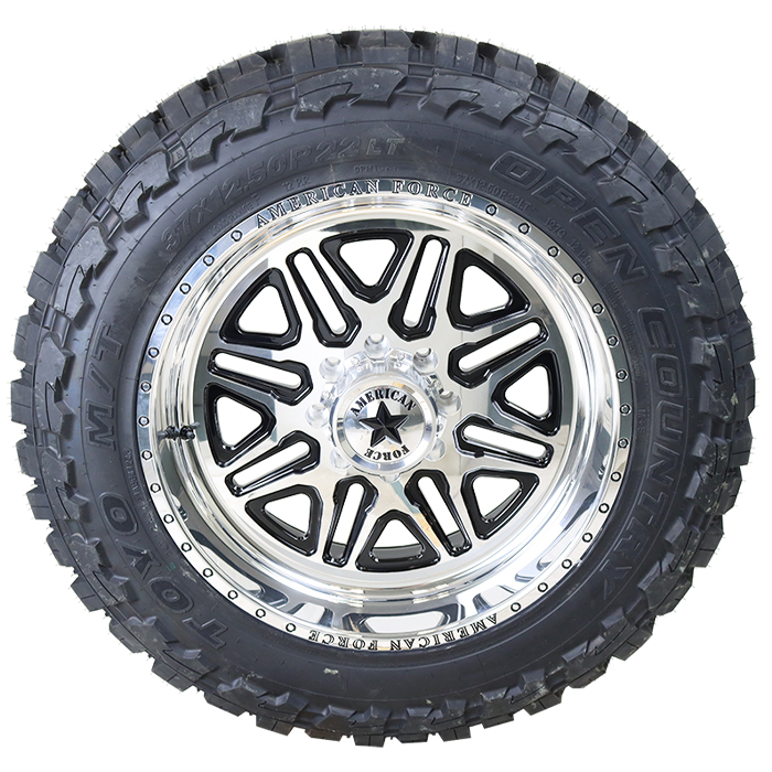 American Force G52 Addict Polished Black Milled Toyo Open Country M/T
