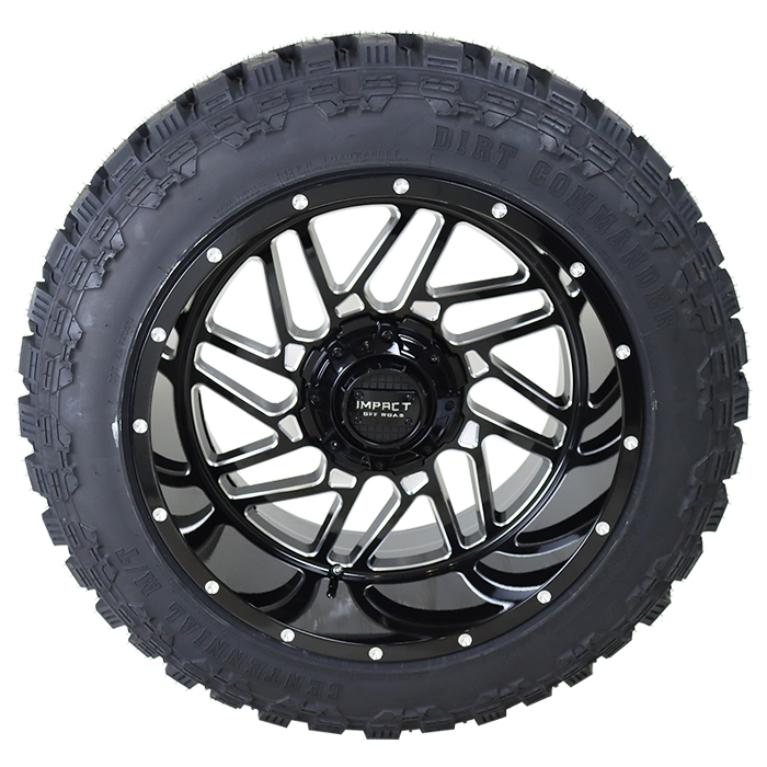 Impact Offroad 808 Gloss Black Milled Centennial Dirt Commander M/T