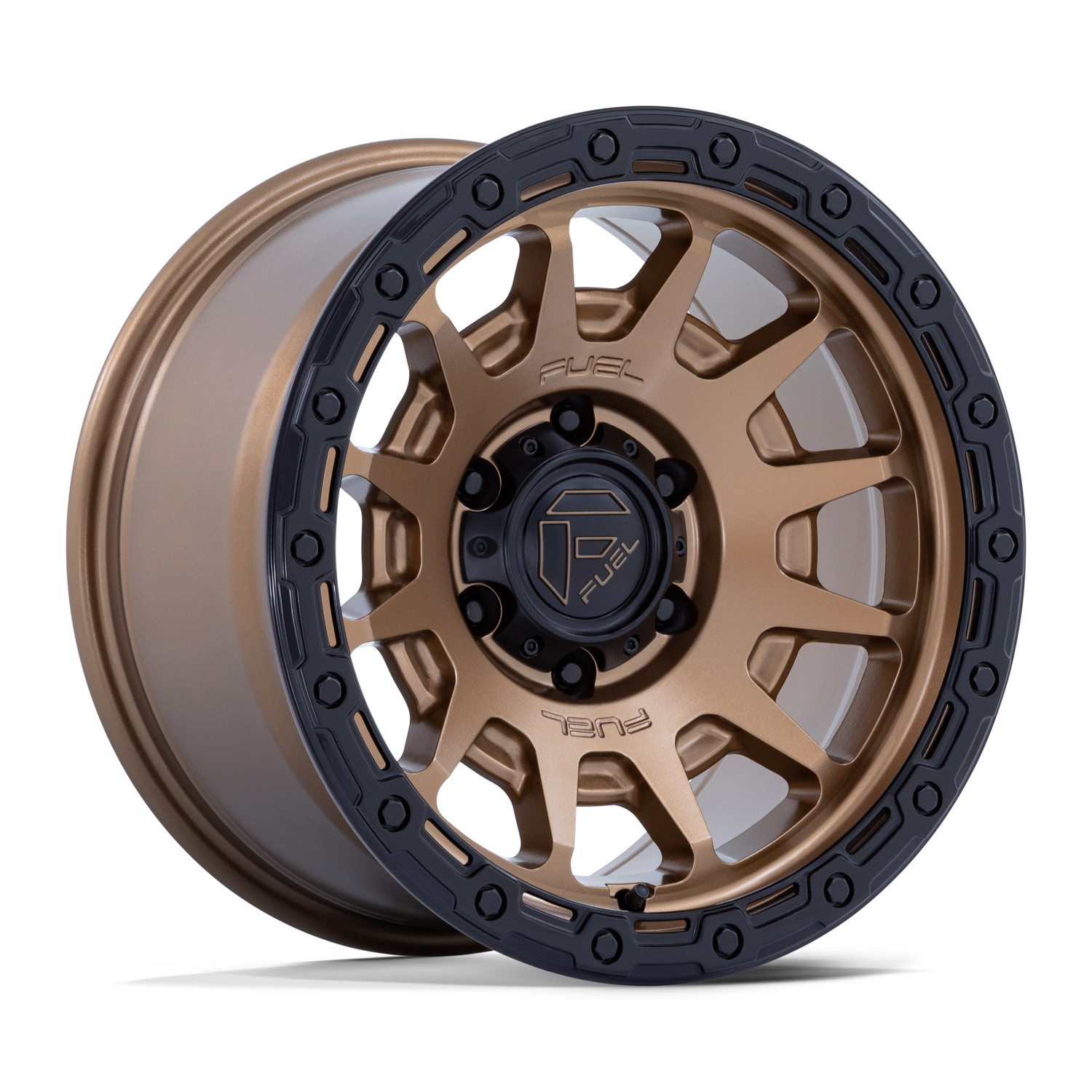 Fuel Offroad Wheels Fortress FC884 Matte Bronze With Gloss Black Lip 17x9 -12mm Offset 5x127 (5x5) 2007-2026 Jeep Wrangler / Gladiator