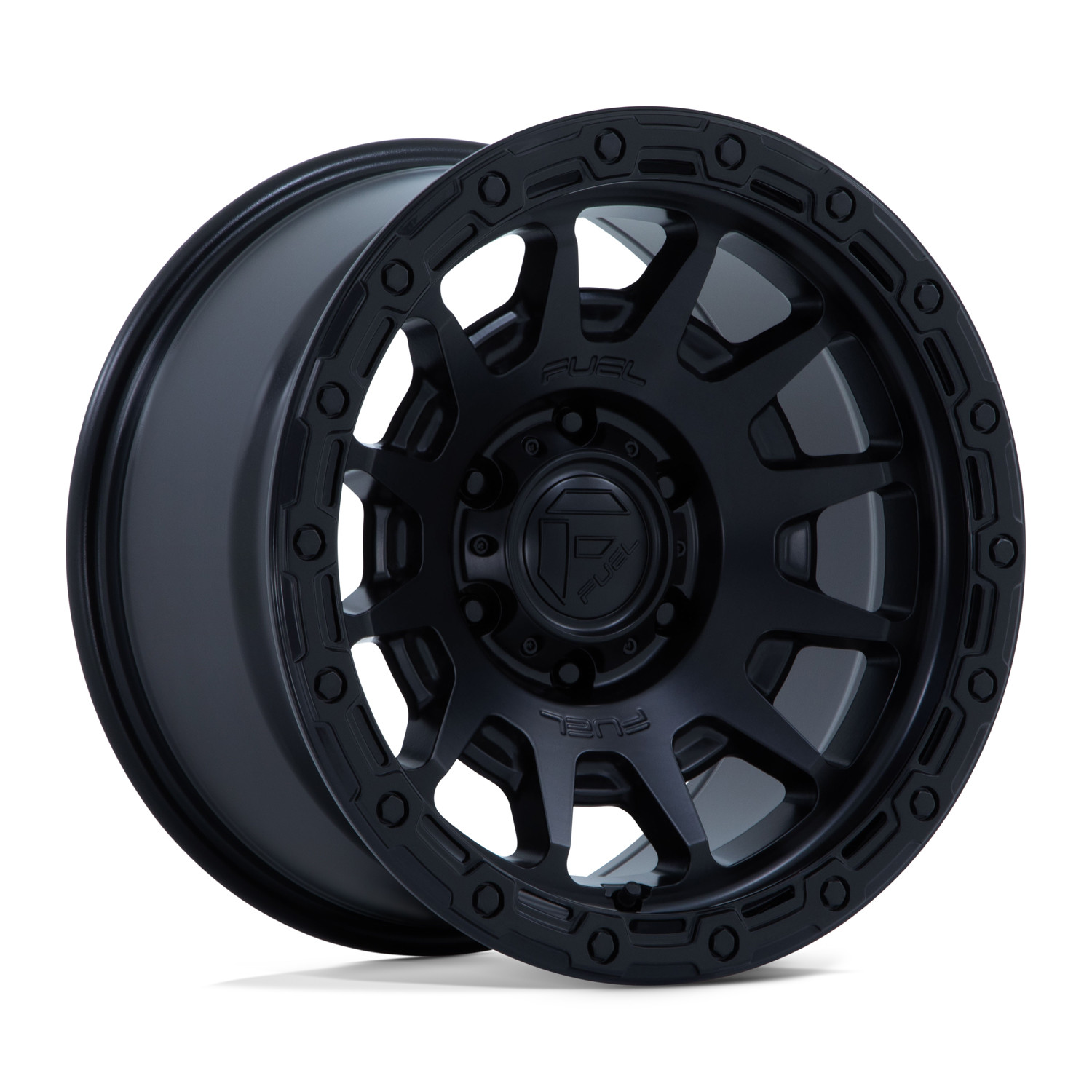 Fuel Offroad Wheels Fortress FC884 Matte Black Gloss Black Lip 17x9 -12mm Offset 5x127 (5x5) 2007-2026 Jeep Wrangler / Gladiator