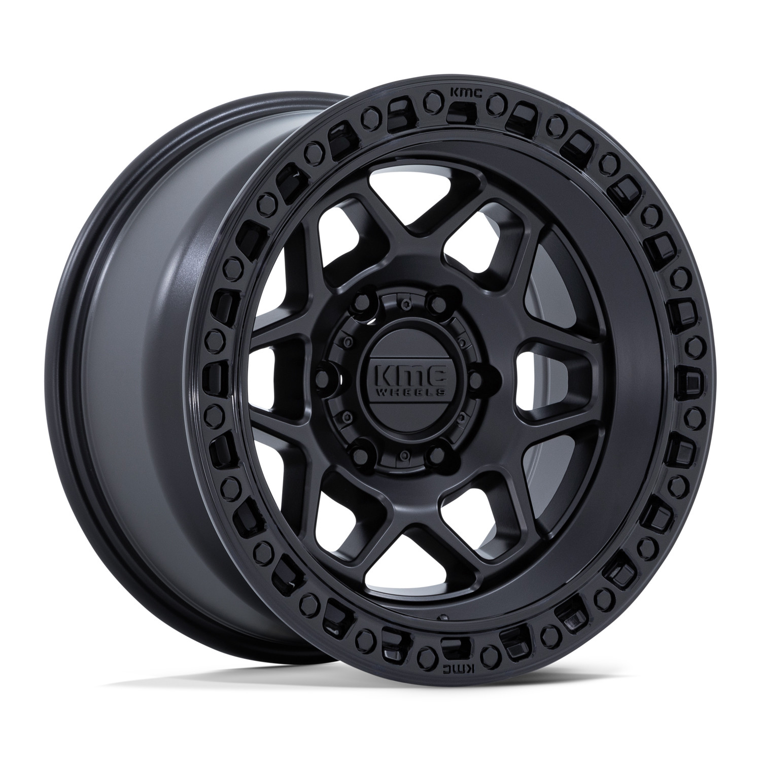 KMC Wheels Torx KM553 Matte Black Gloss Black Lip 17x8.5 0mm Offset 6x139.7 (6x5.5)