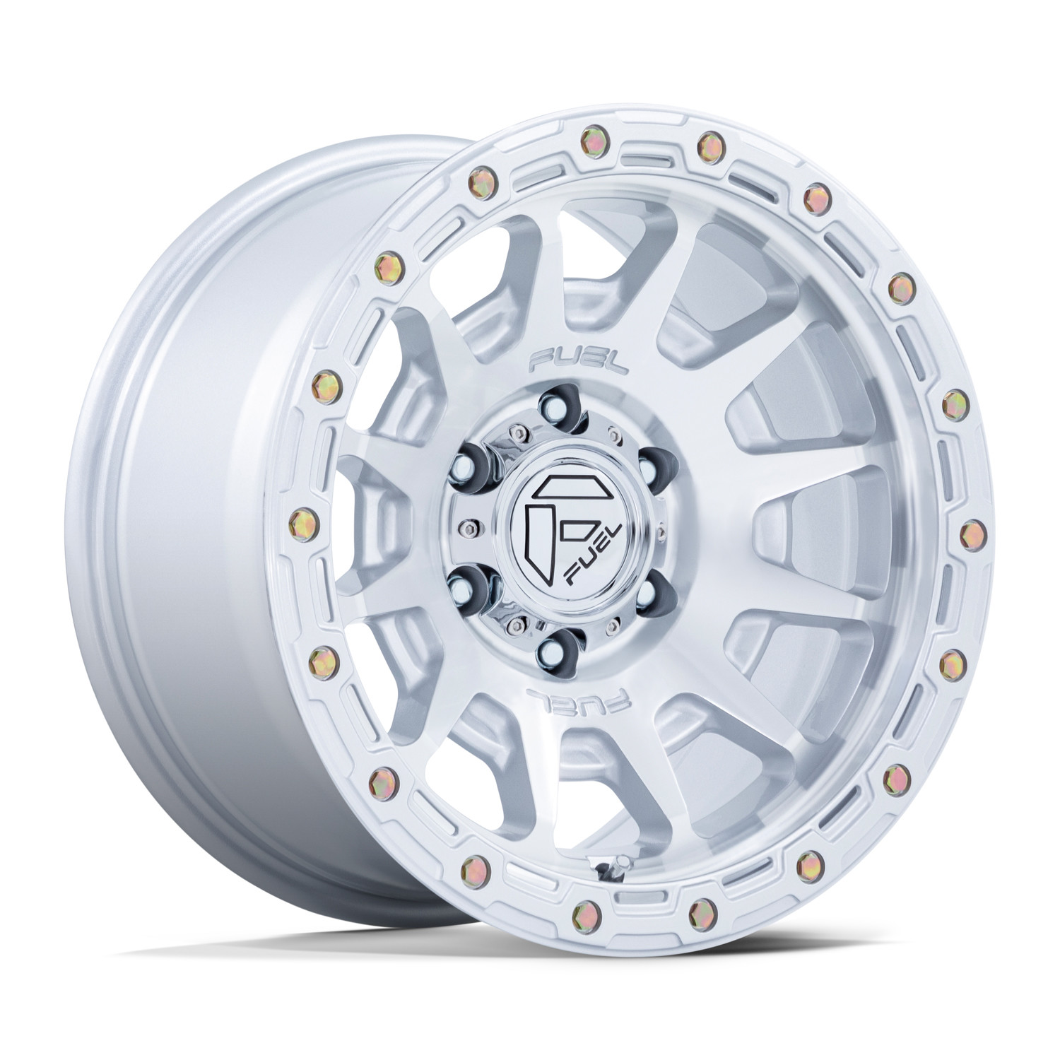 Fuel Offroad Wheels Fortress FC884 Gloss Silver Machined Face 18x9 20mm Offset 5x127 (5x5)