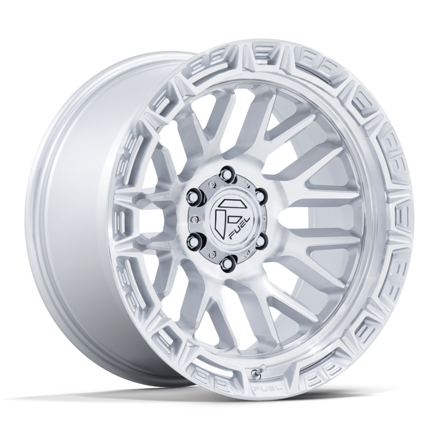 Fuel Offroad Wheels Rail FC890 Gloss Silver Machined Face 17x9 -12mm Offset 5x127 (5x5) 2007-2026 Jeep Wrangler / Gladiator