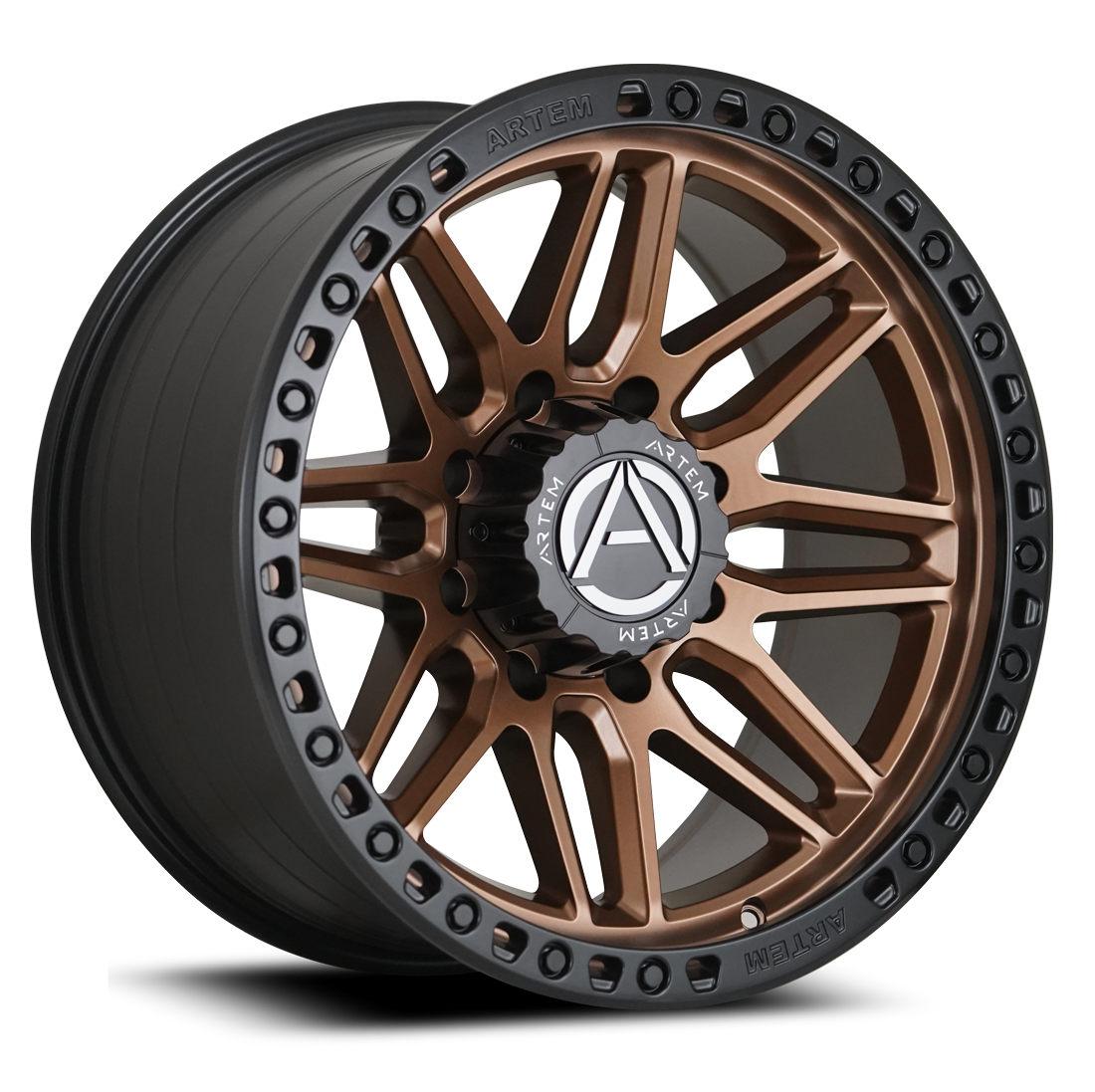 Artem Offroad Wheels AB-1 Grimlock Beadlock Satin Bronze with Satin Black Ring 20x10 -19mm Offset 6x139.7 (6x5.5)
