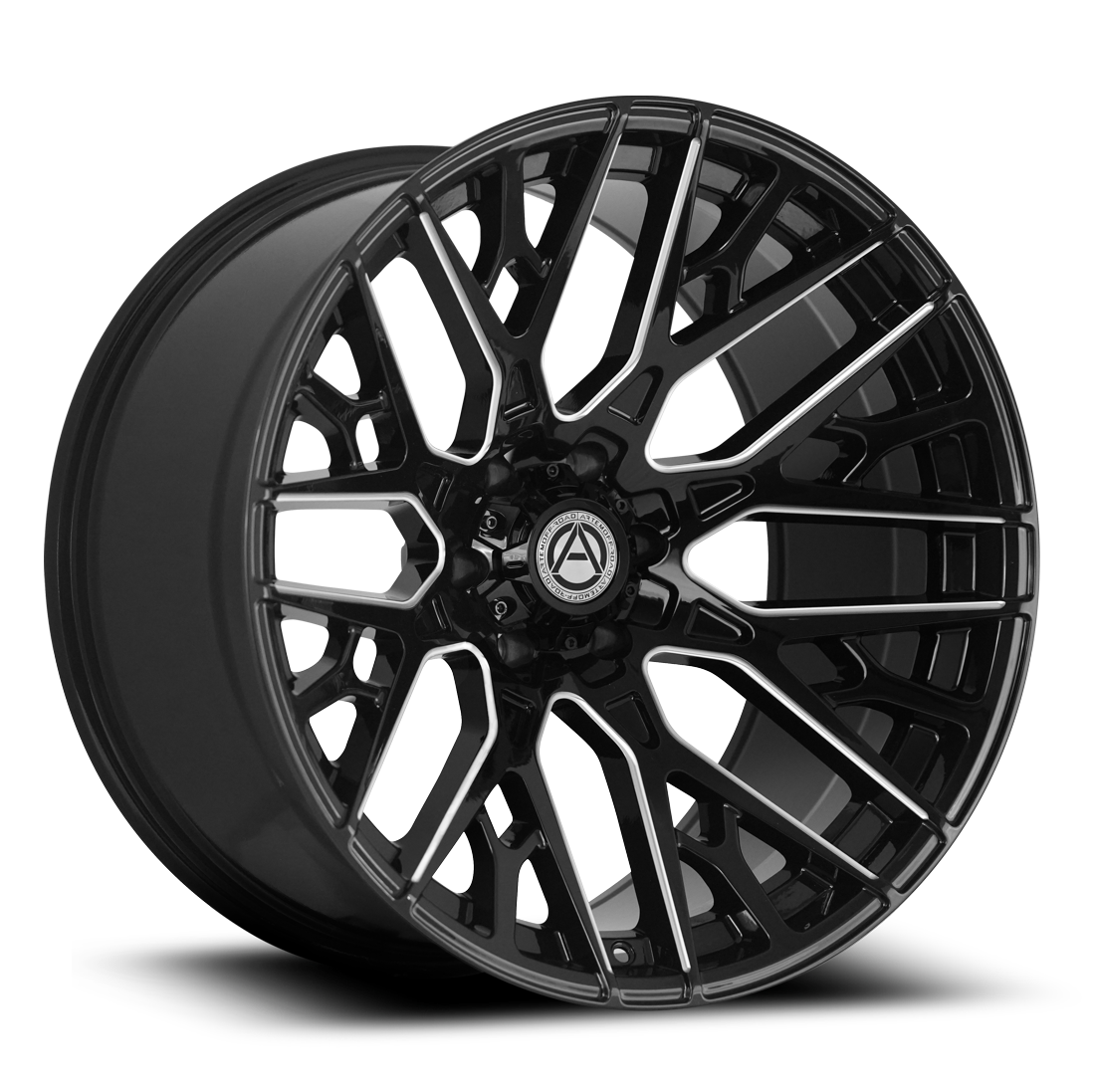 Artem Offroad Wheels A209 Trident Gloss Black Milled 22x12 -44mm Offset 6x135