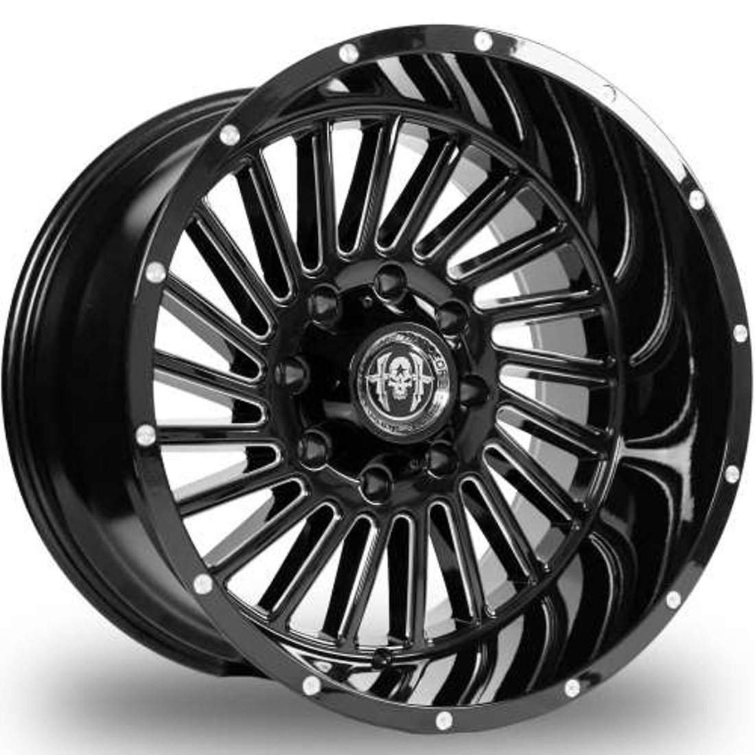 Hardcore Offroad Wheels HC17 Legend Gloss Black Milled 22x12 -44mm Offset 6x139.7 (6x5.5)