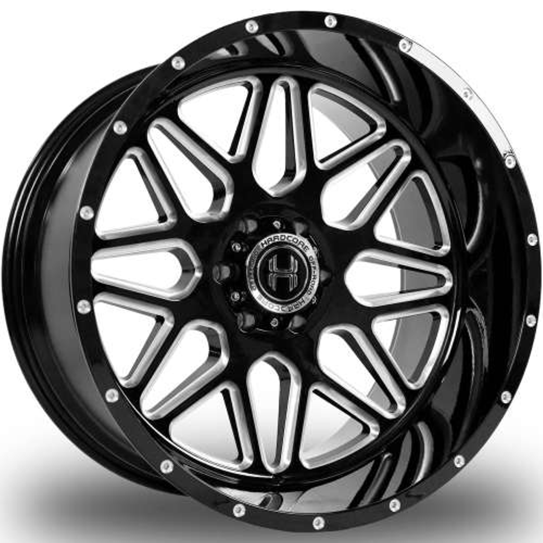 Hardcore Offroad Wheels HC18 Vigilante Gloss Black Milled 24x12 -44mm Offset 8x180