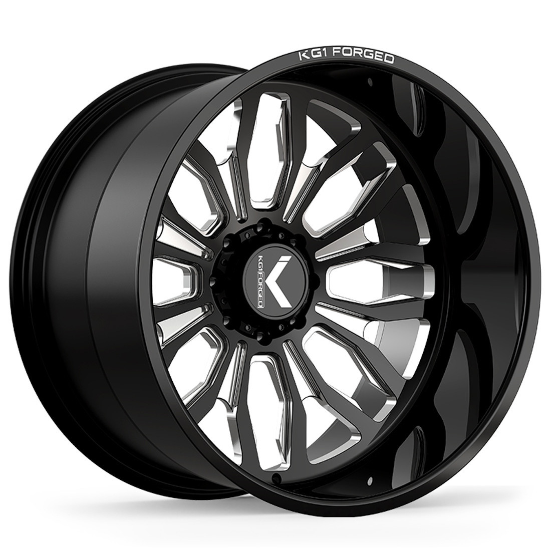 KG1 Forged Wheels Heathen KC017 Gloss Black Milled 30x16 -101mm Offset 8x180