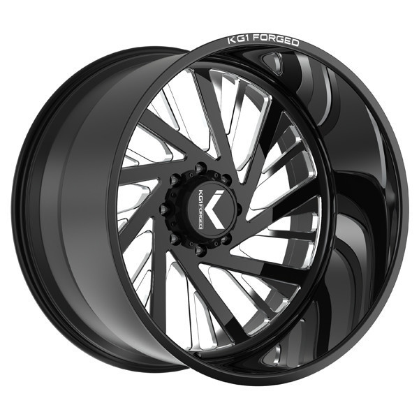 KG1 Forged Wheels Mindset KF089 Gloss Black Milled 24x12 -44mm Offset 8x170