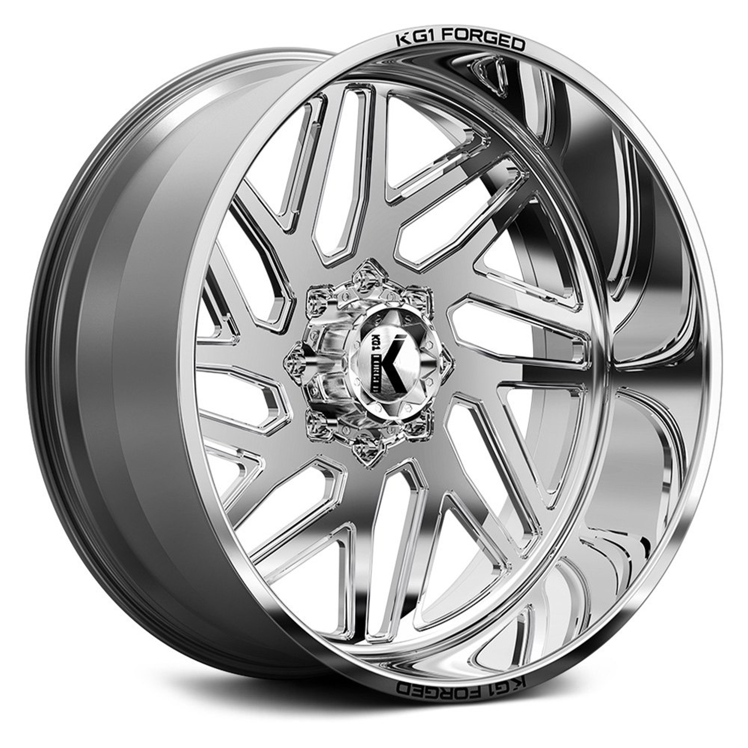 KG1 Forged Wheels Yaz KF009 Polished 28x16 -101mm Offset 8x170