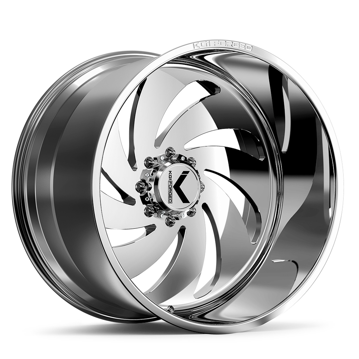 KG1 Forged Wheels Slap KF030 Polished 28x16 -101mm Offset 8x170