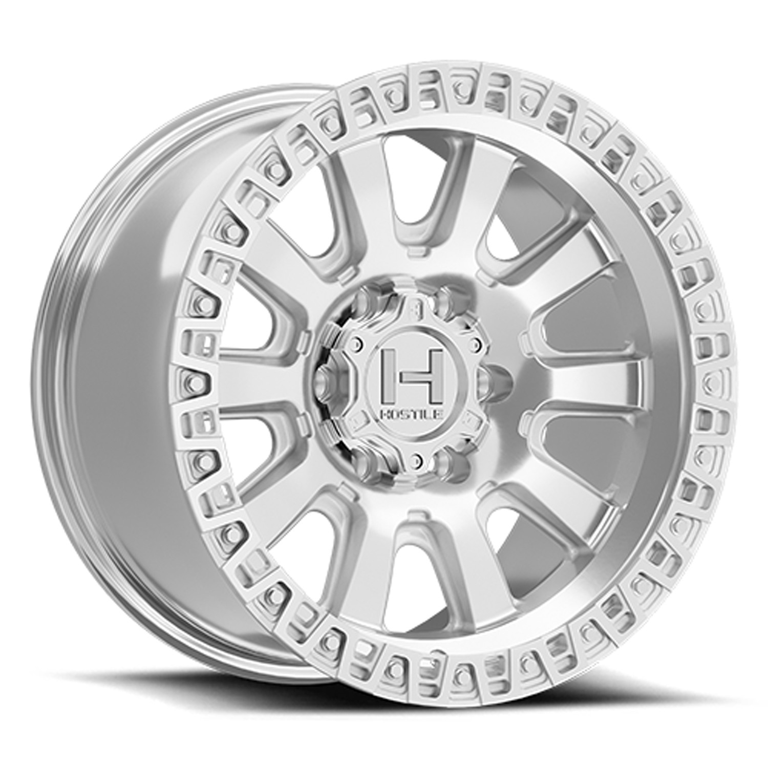 Hostile Wheels Crawler H138 Machined 17x9 -12mm Offset 5x127 (5x5) 2007-2026 Jeep Wrangler / Gladiator