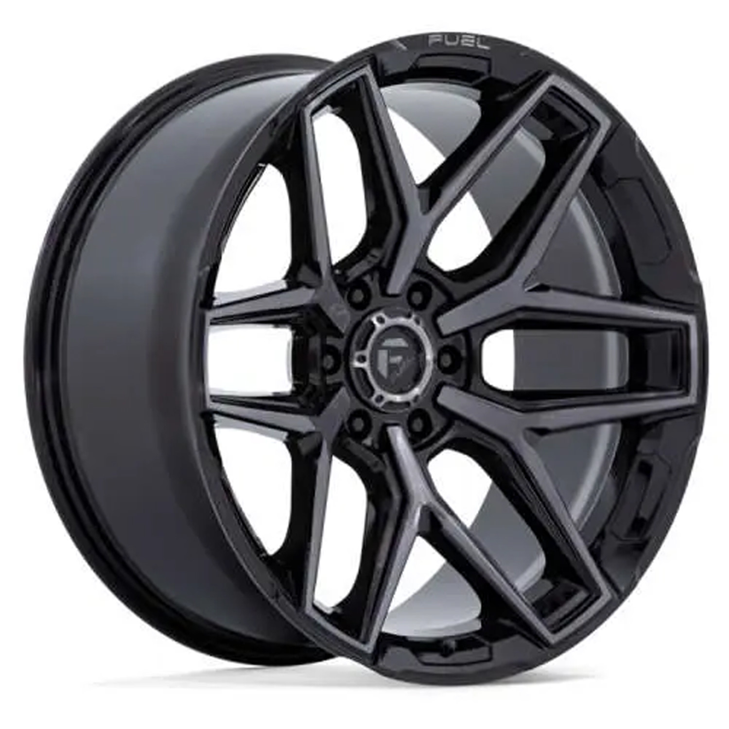 Fuel Offroad Wheels FC854 Flux Gloss Black Brushed Face With Gray Tint 24x10 0mm Offset 6x139.7 (6x5.5)