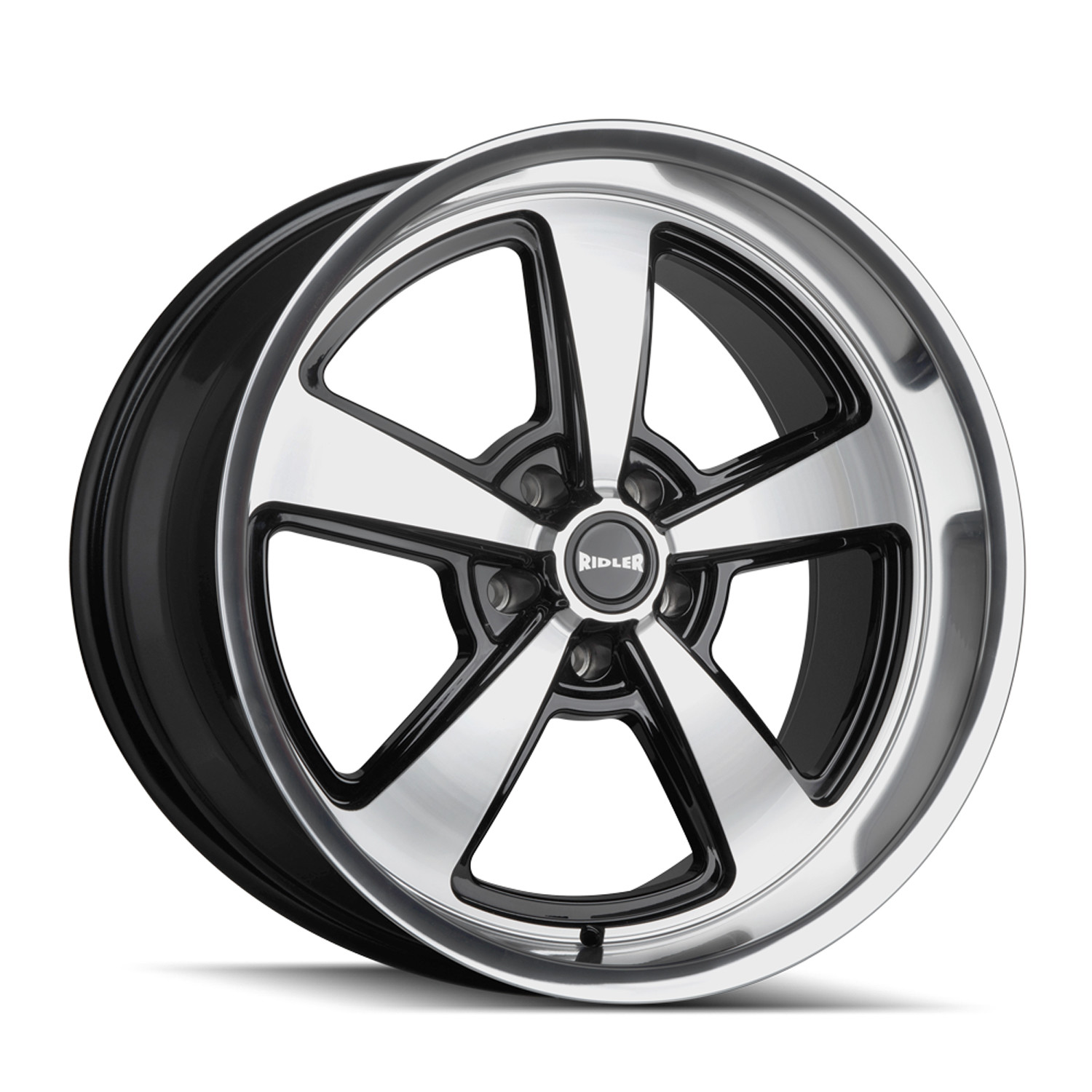 Ridler Wheels 652 Gloss Black With Diamond Cut Face & Lip 17x7 0mm Offset 5x120.7 (5x4.75)