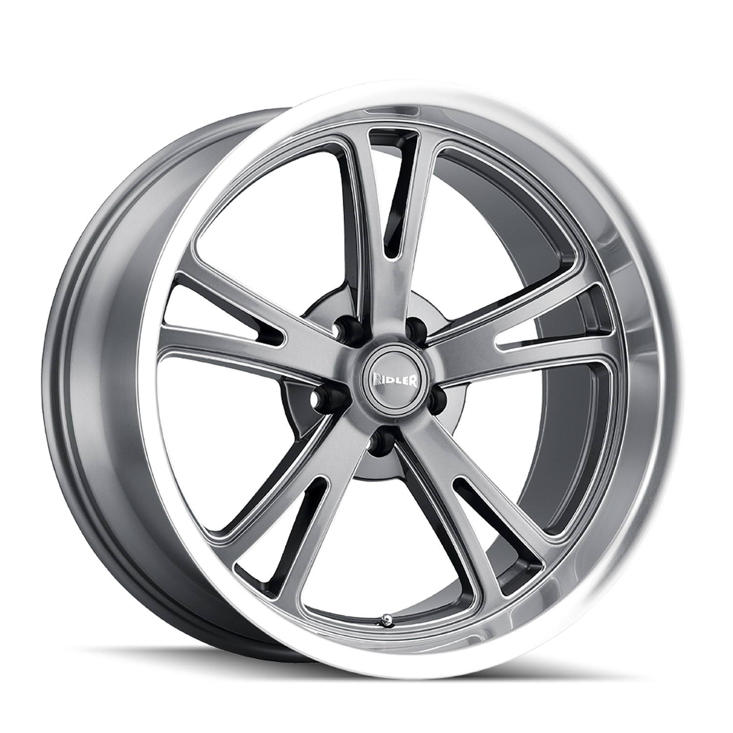 Ridler Wheels 606 Gloss Grey Machined 17x7 0mm Offset 5x114.3 (5x4.5)
