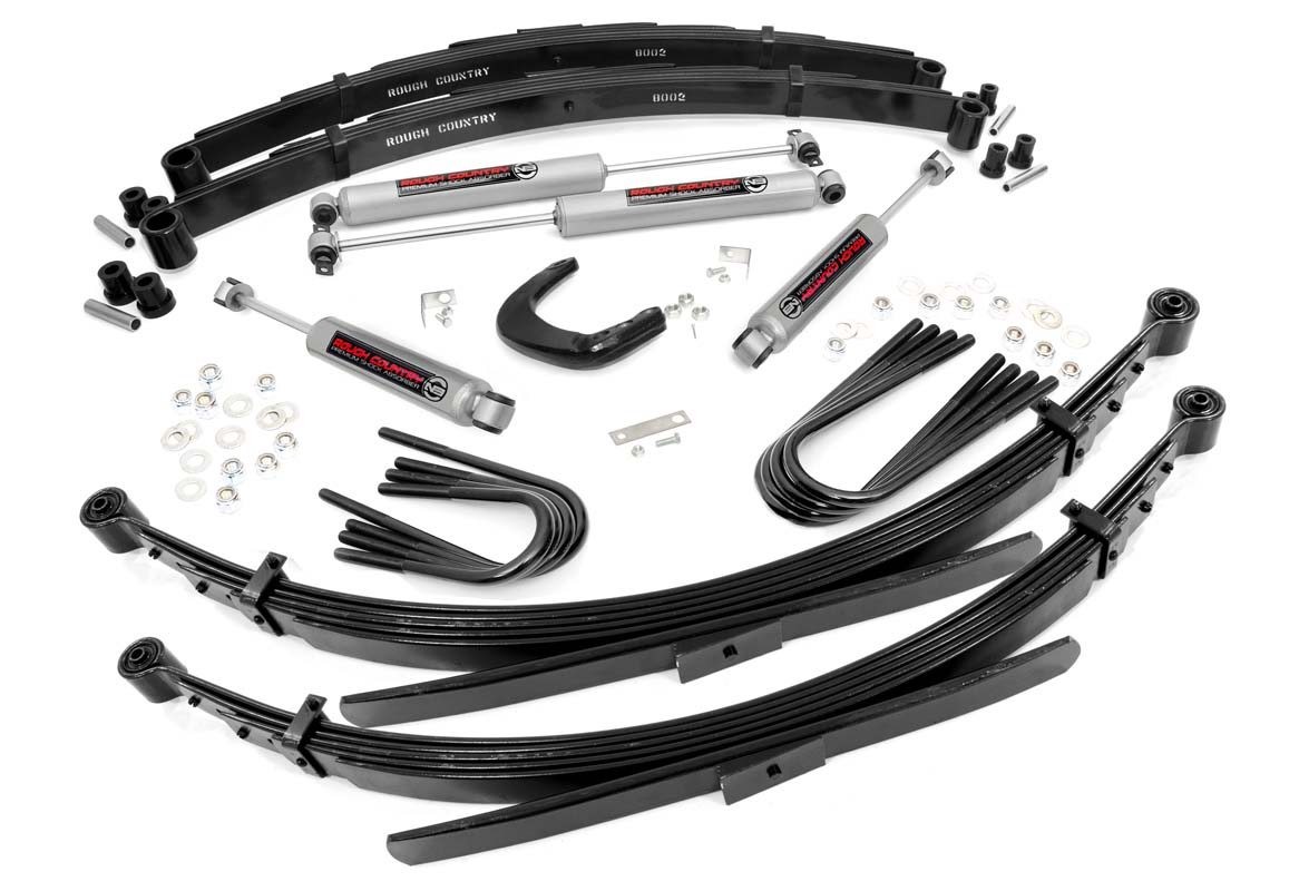 Rough Country 4 Inch Lift Kit | 52 Inch Rear Springs | Chevy/GMC 3/4-Ton Suburban/C25/K25 Truck (73-76)