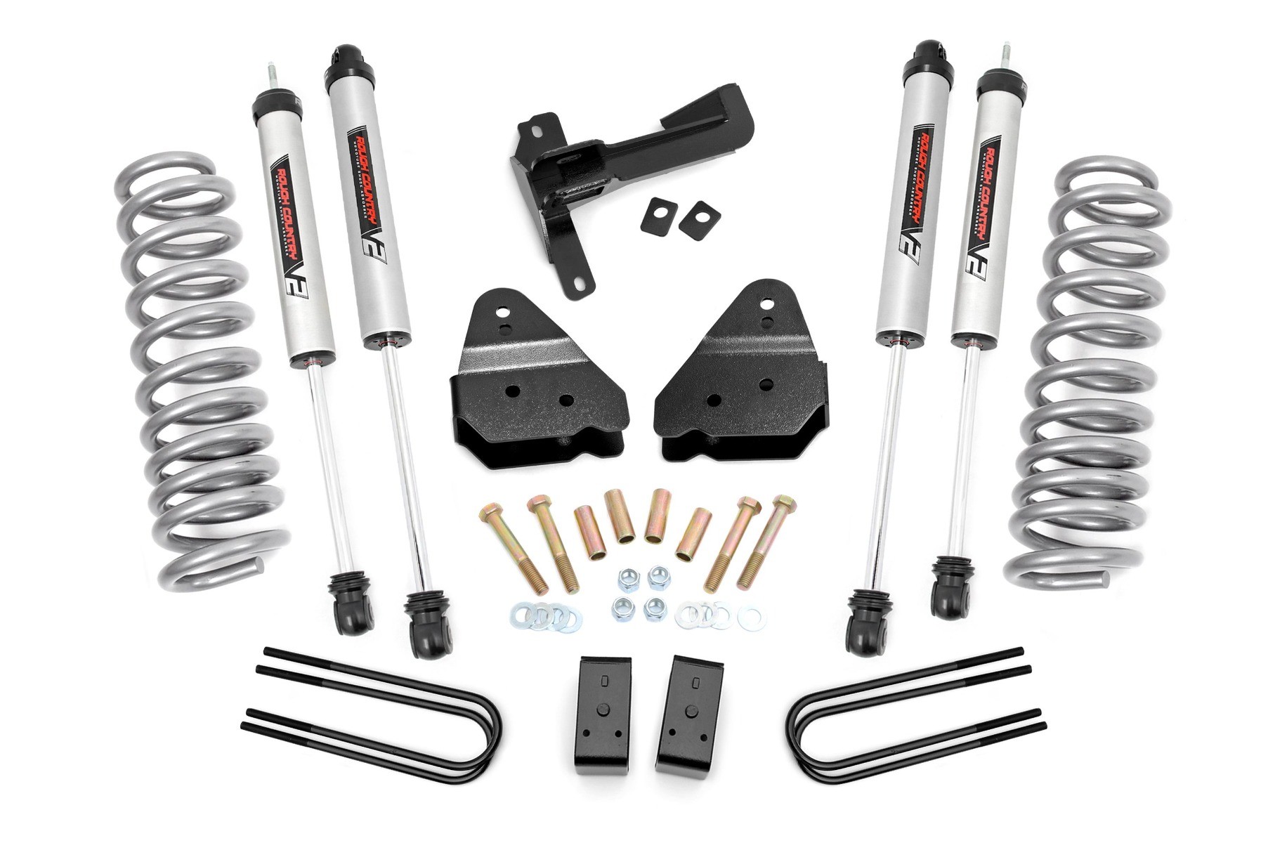 Rough Country 3 Inch Lift Kit | V2 | Front Gas Coils | Ford F-250 Super Duty 4WD (17-22)