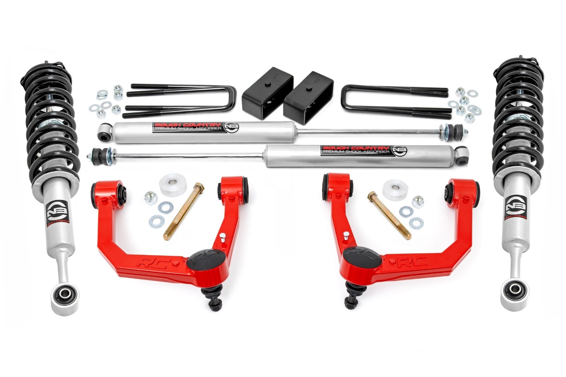 Rough Country 3.5 Inch Lift Kit | Red UCA | N3 Struts | Toyota Tacoma 2WD/4WD (2005-2023)