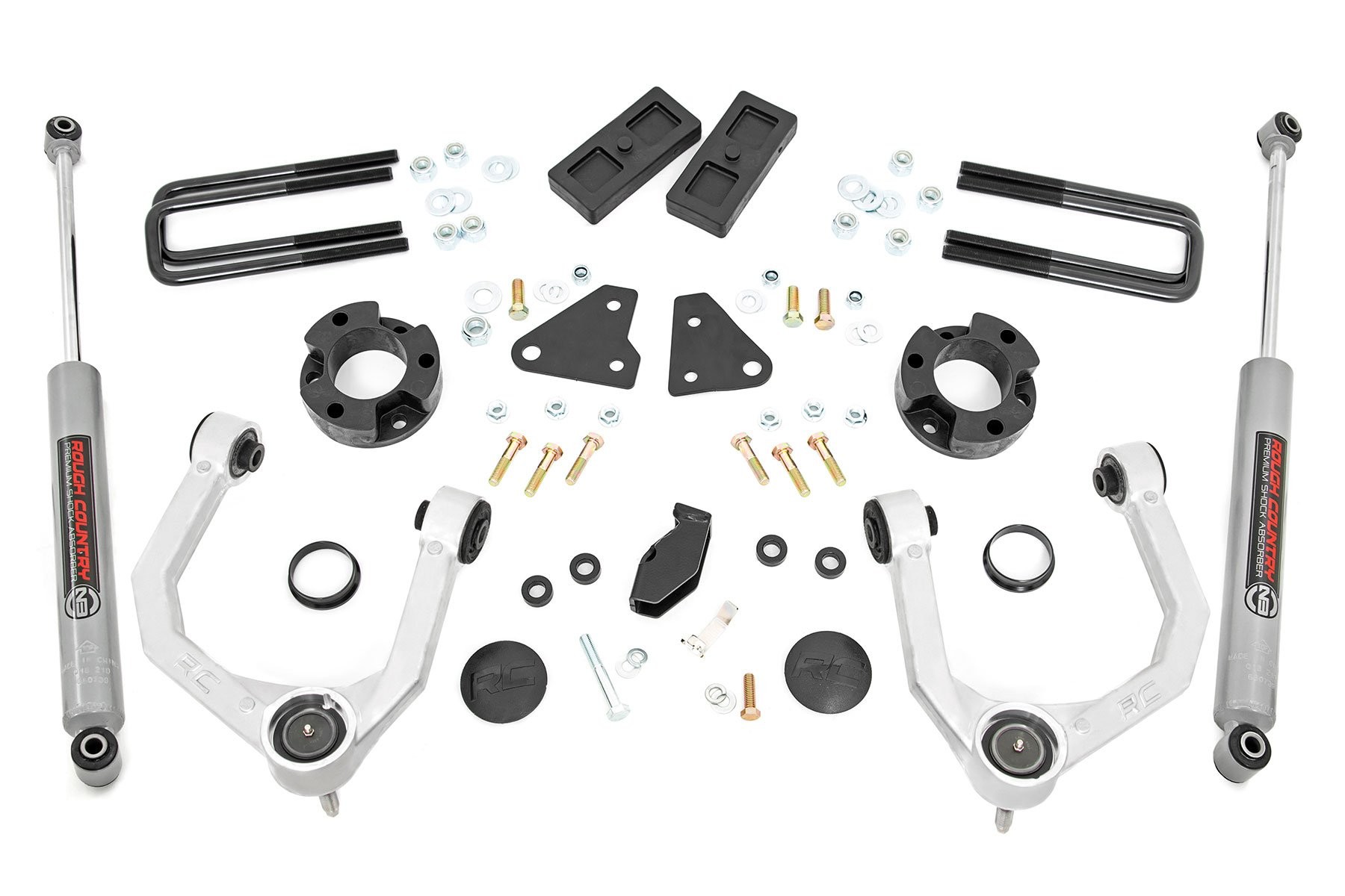 Rough Country 3.5 Inch Lift Kit | N3 | Cast Steel Knuckles | Ford Ranger 4WD (2019-2023)