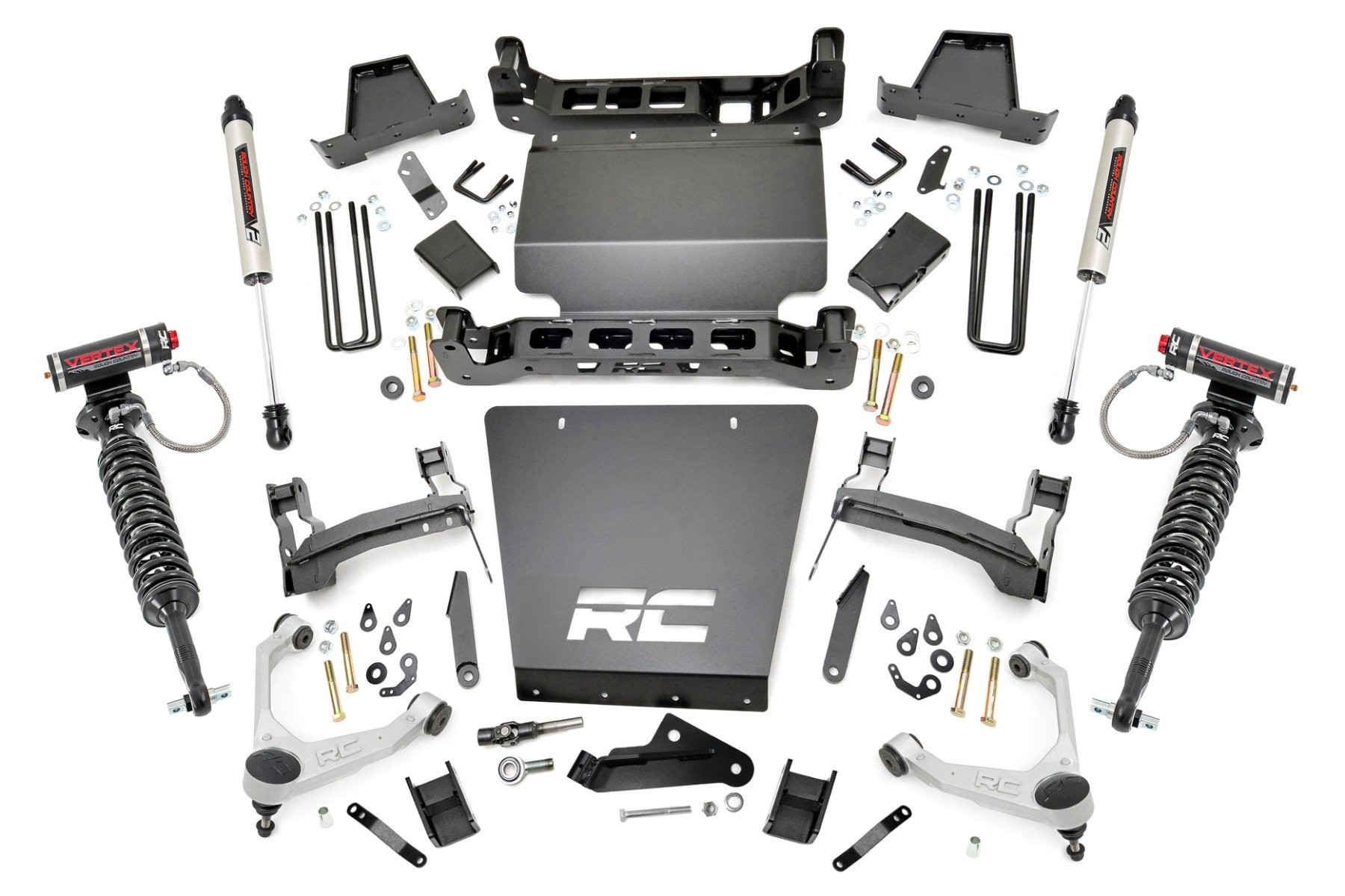 Rough Country 7 Inch Stamped Steel LCA Lift Kit | Forged UCA | Bracket | Vertex/V2 Shks | Chevy/GMC 1500 (16-18)