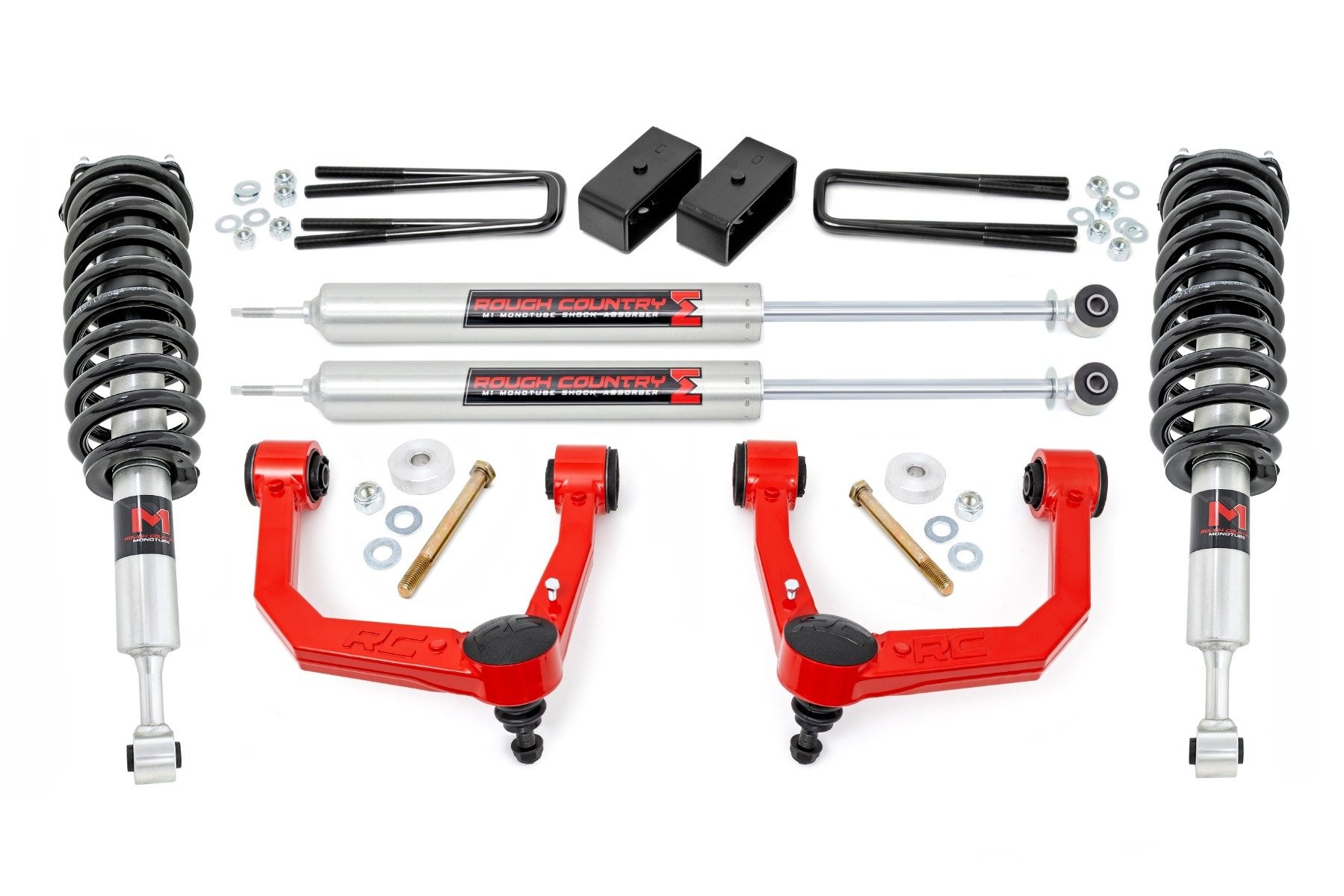 Rough Country 3.5 Inch Lift Kit | Red UCA | M1 Struts | Toyota Tacoma 2WD/4WD (2005-2023)