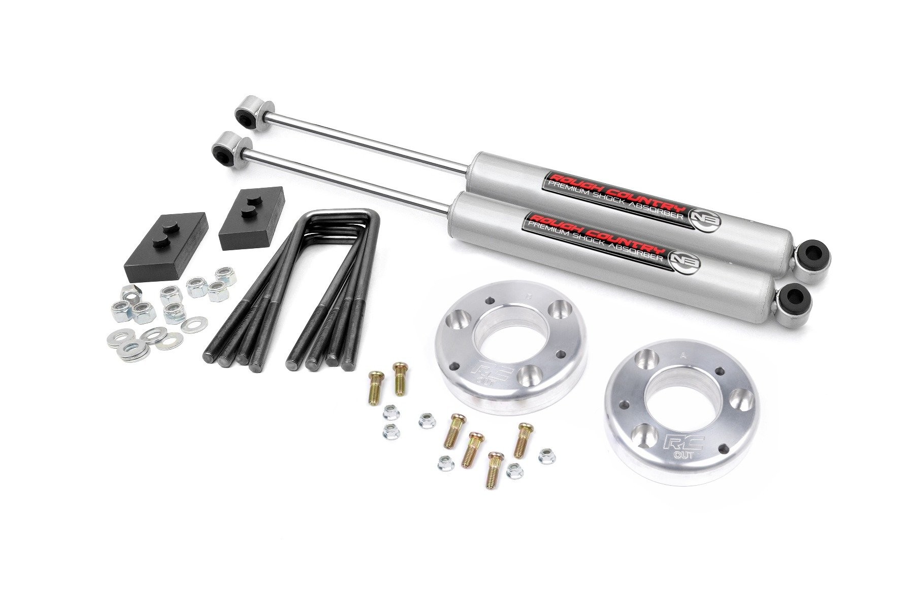 Rough Country 2 Inch Lift Kit Alum RR N3 Ford F-150 2WD/4WD (2009-2013)