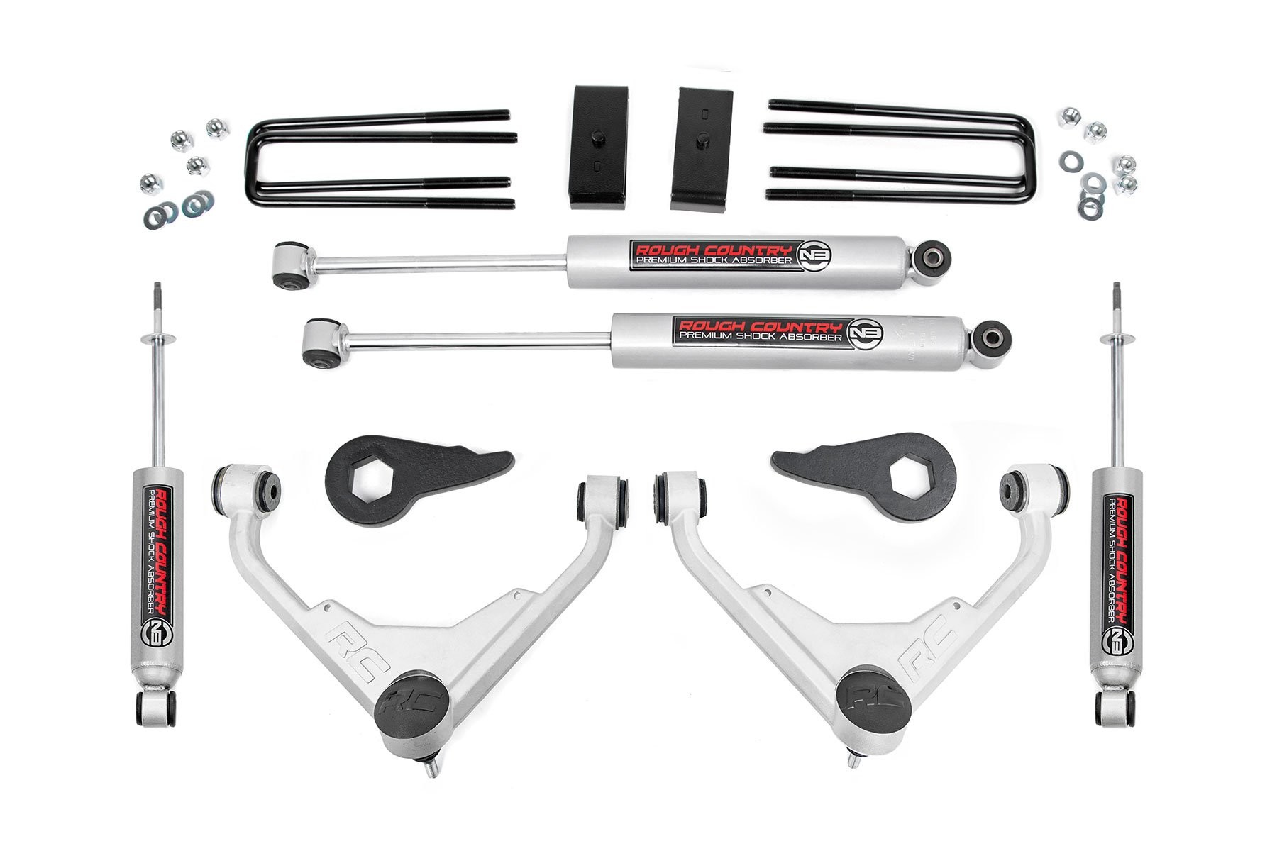 Rough Country 3 Inch Lift Kit | FK/FF Code | Chevy/GMC Sierra/Silverado 2500 HD Suburban/Yukon XL 2500 (01-10)
