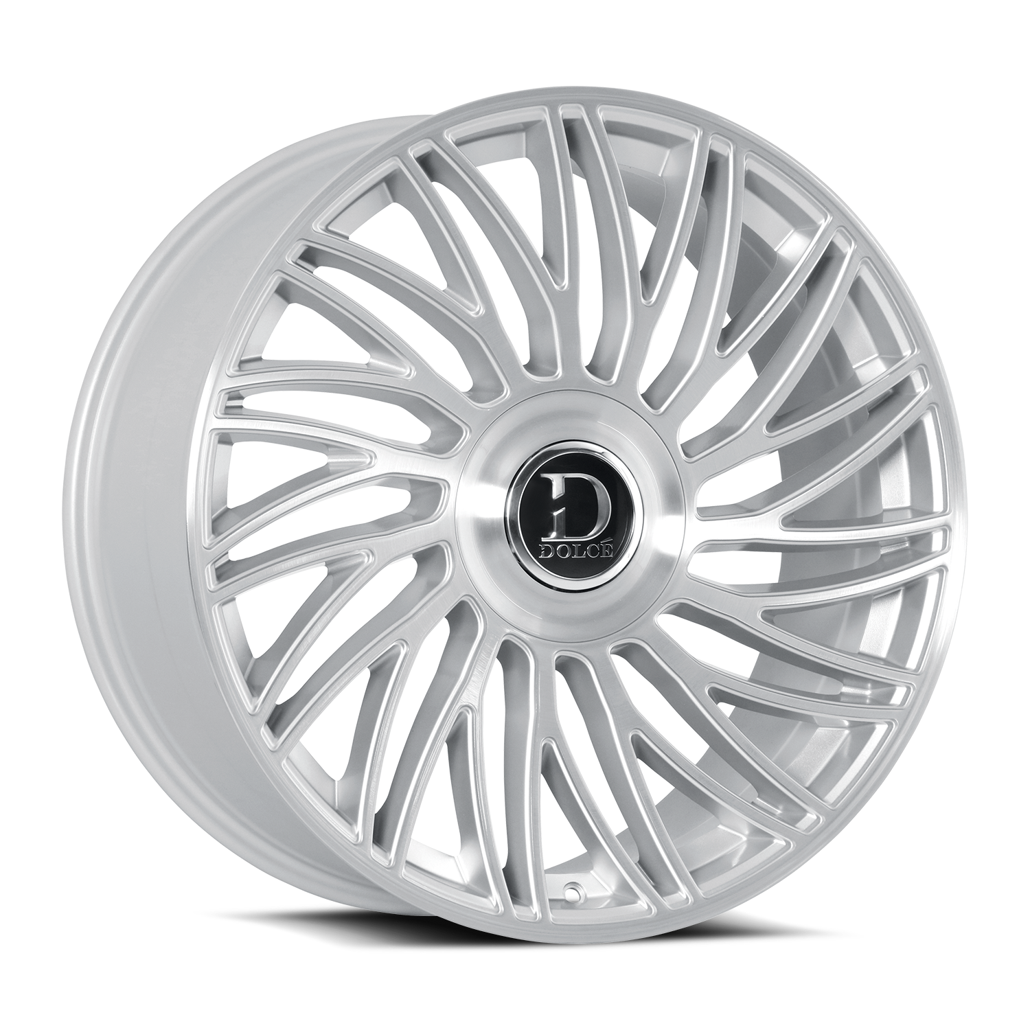 Dolce Luxury Wheels Sesto Glossy Sliver Brush Face 22x9.5 18mm Offset 6x135,6x139.7 (6x5.5)