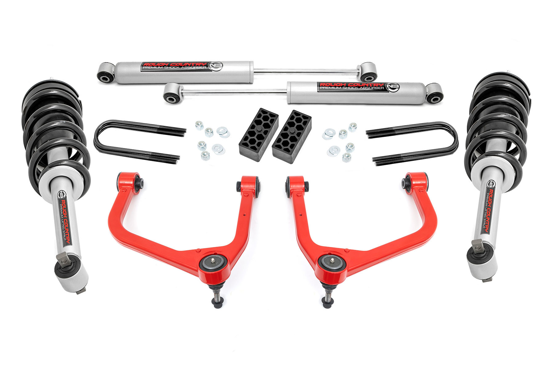 Rough Country 3.5 Inch Lift Kit | N3 Struts | Rear Mono Leaf | Chevy Silverado 1500 (22-24)