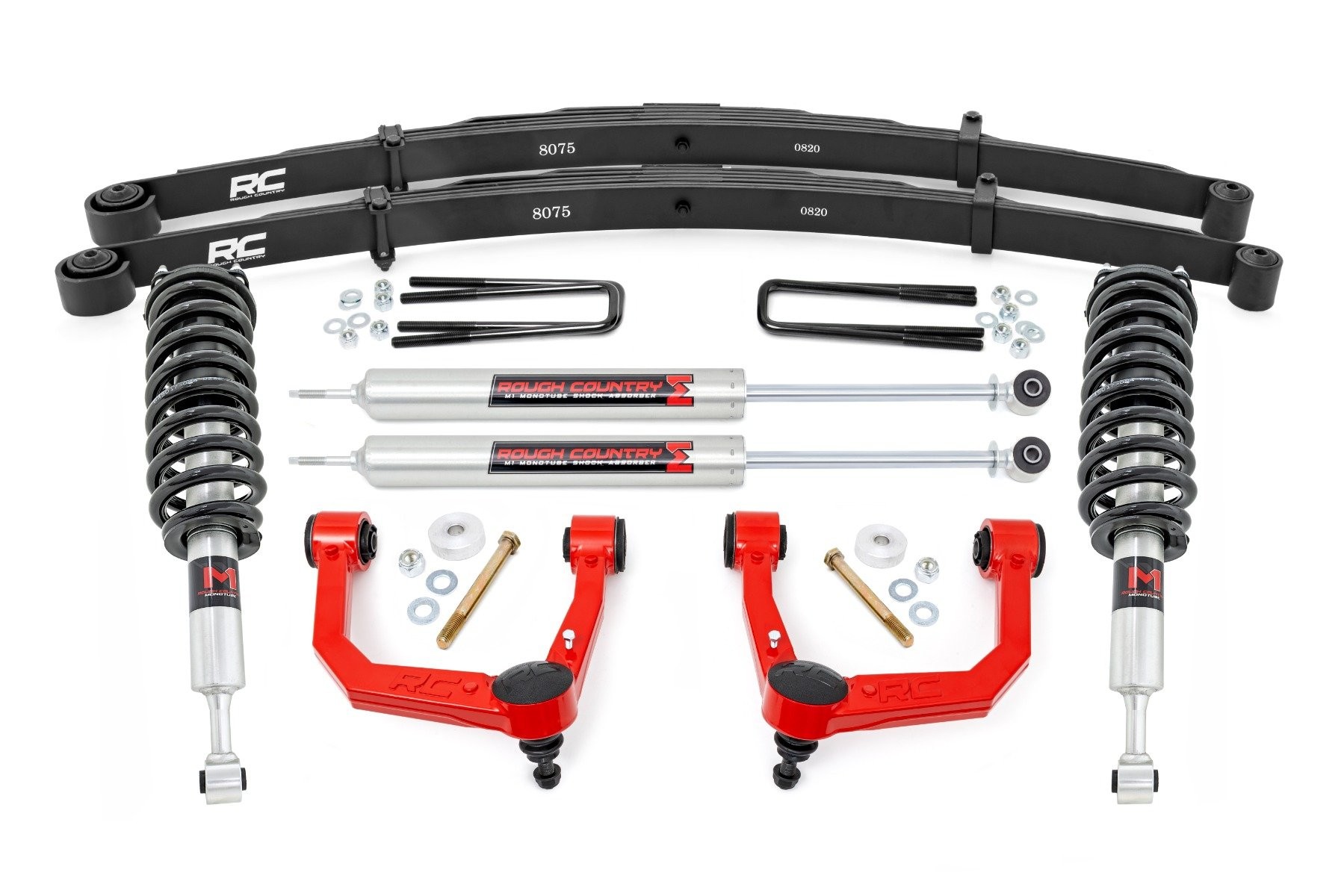 Rough Country 3.5 Inch Lift Kit | Red UCA | M1 Struts | Toyota Tacoma 2WD/4WD (2005-2023)